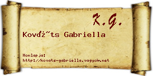 Kováts Gabriella névjegykártya