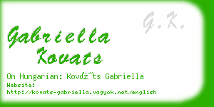 gabriella kovats business card